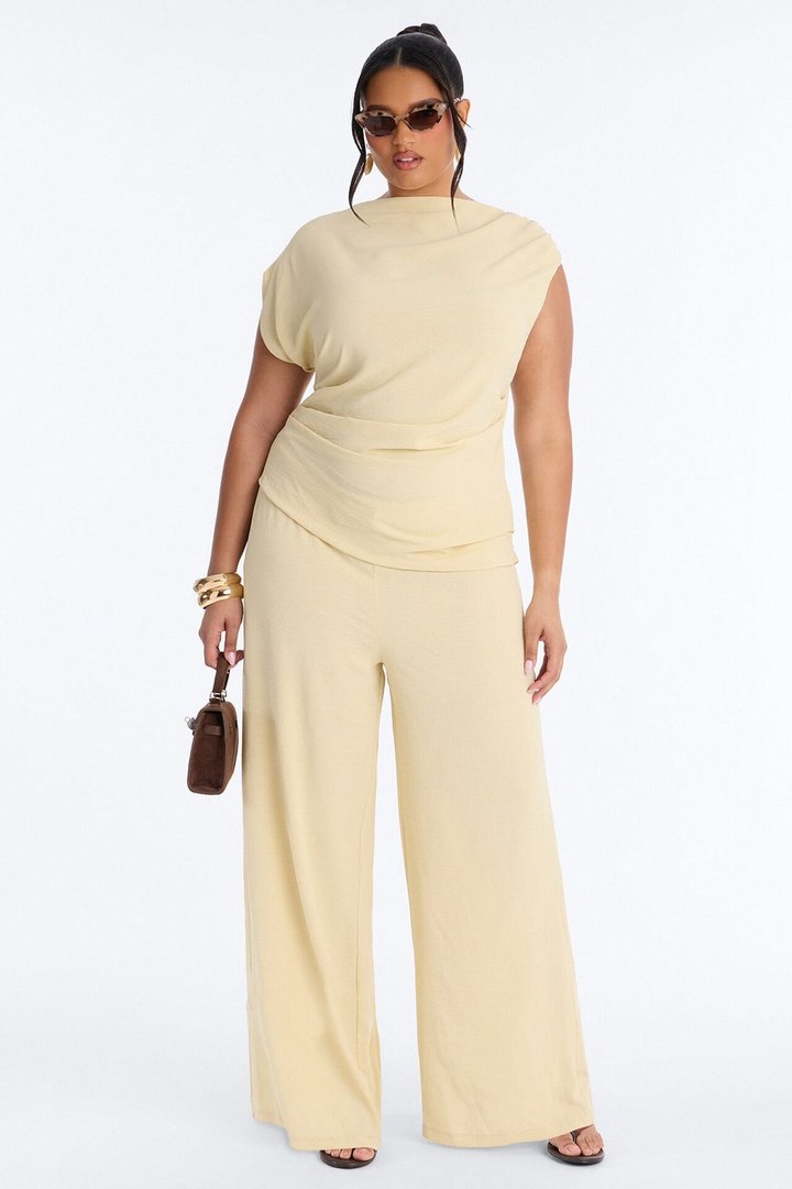 Best Influence High Neck Jumpsuit - Butter Yellow