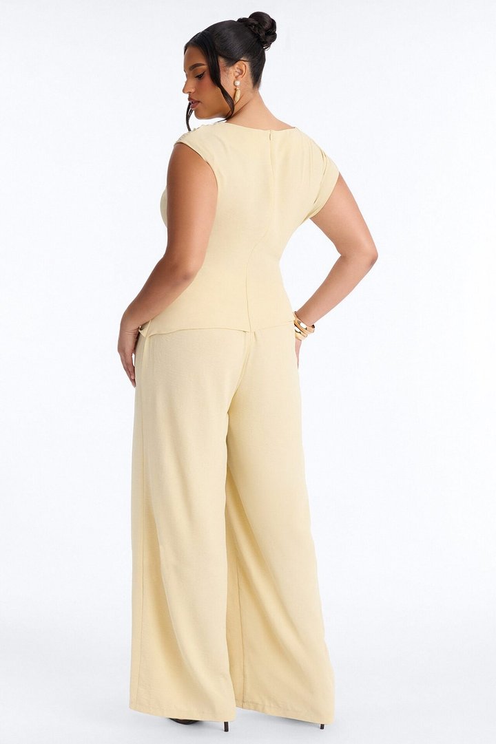 Best Influence High Neck Jumpsuit - Butter Yellow