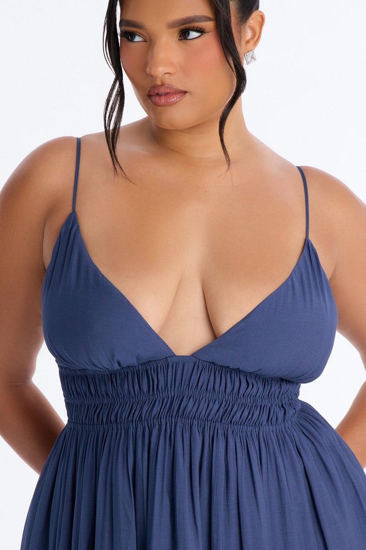 Daily Vibe Backless Maxi Dress - Denim