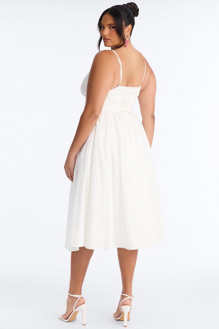 Forever Favorite Corset Midi Dress - White