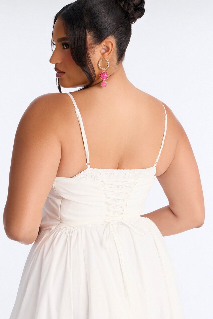 Forever Favorite Corset Midi Dress - White