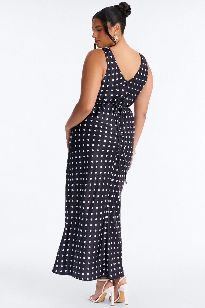 Meet Me There Polka Dot Maxi Dress - Black/White