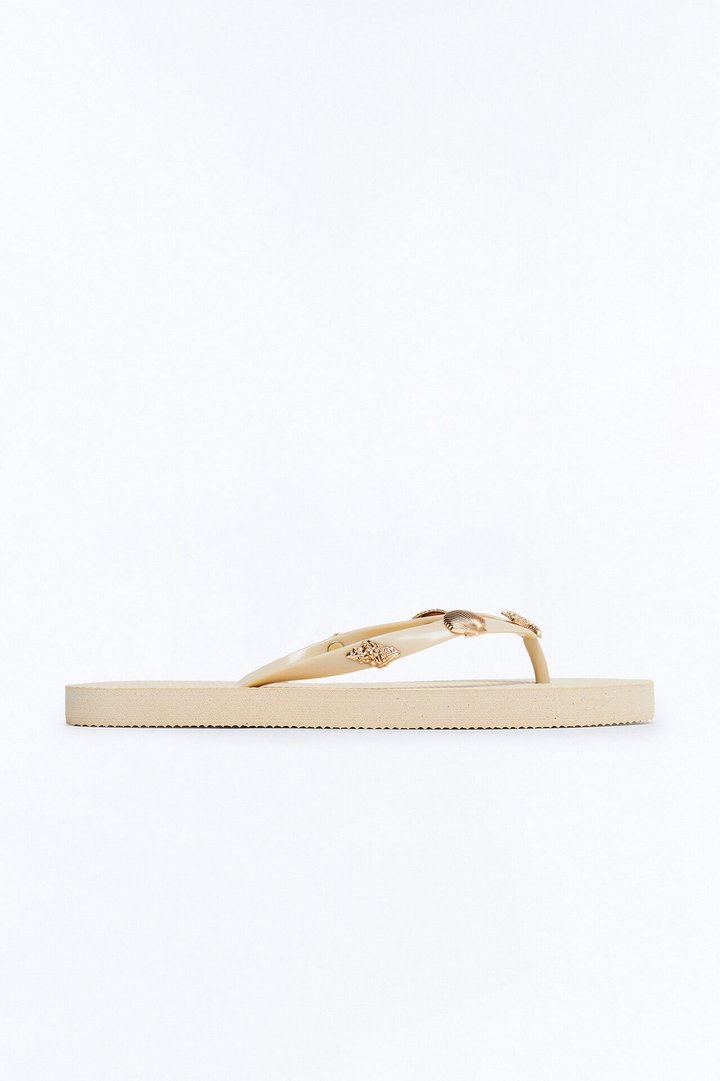 Beachy Hardware Flip Flops - Sand