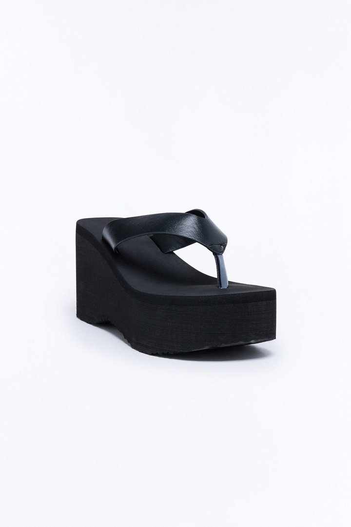 Poolside Thong Wedges - Black