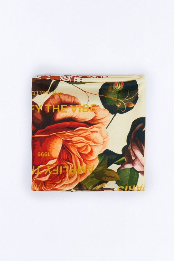 No Room For Saints Large Satin Bandana - Yellow