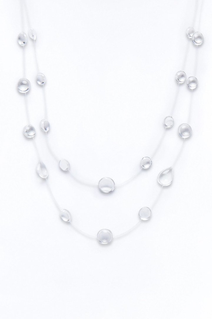 Nothing Here Clear Layered Necklace - Clear