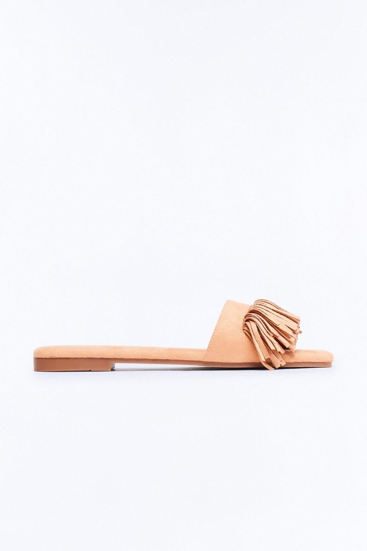 Tassie Suede Slip On Sandals - Tan