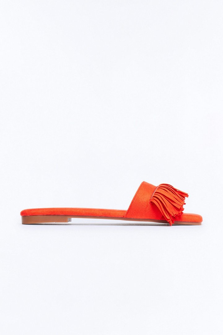 Tassie Suede Slip On Sandals - Red