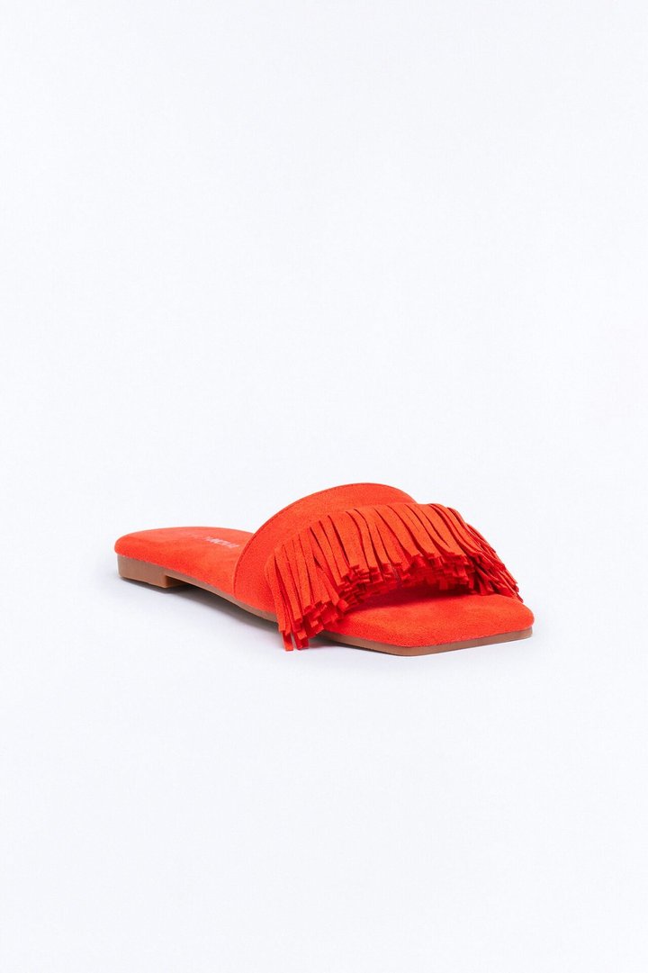 Tassie Suede Slip On Sandals - Red