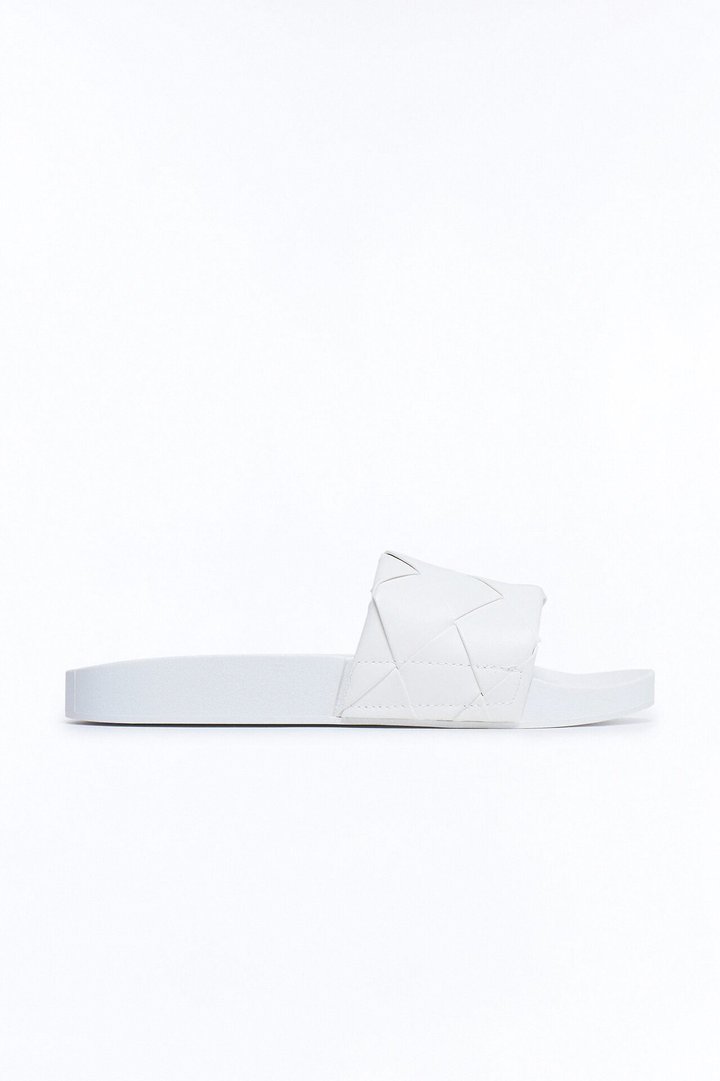 Caera Woven Strap Slides - White