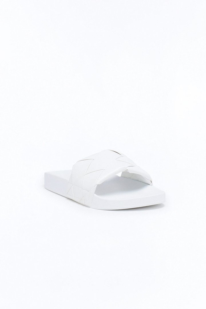 Caera Woven Strap Slides - White