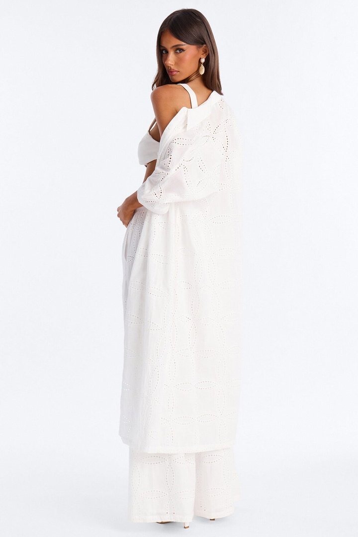 Mykonos Eyelet 3 Piece Pant Set - White