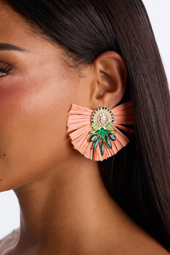 Rio Carnival Earrings - Peach/combo