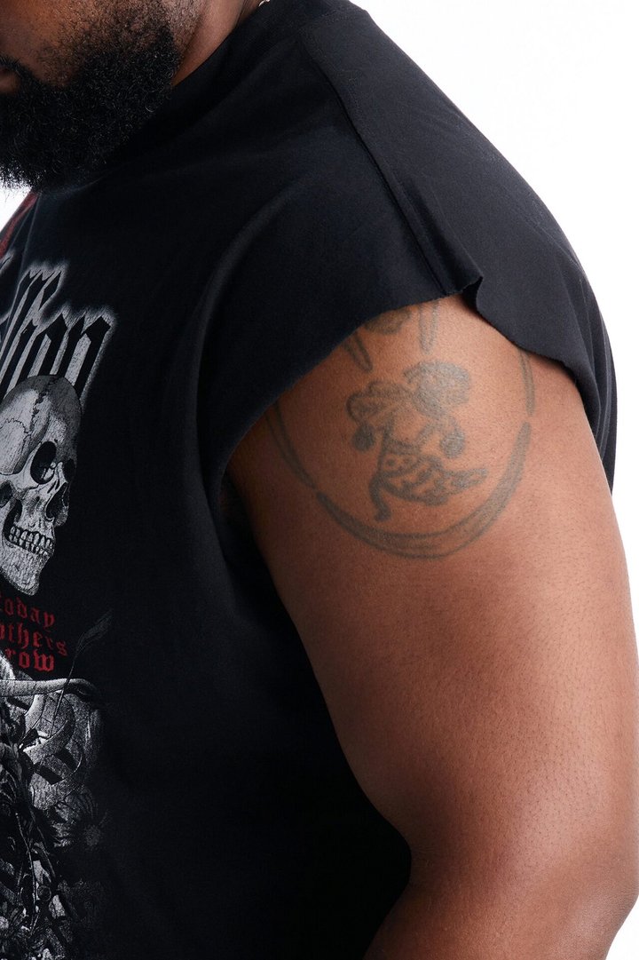 Rebellion Oversized Muscle Tee - Black