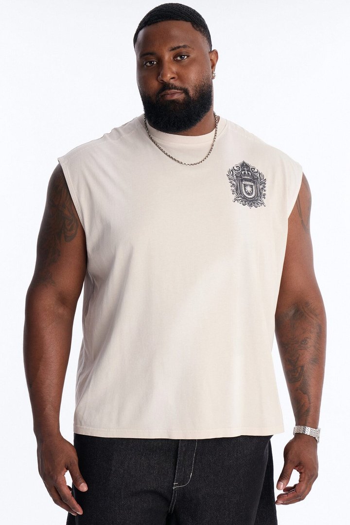Born A King Vintage Muscle Tee - Charcoal
