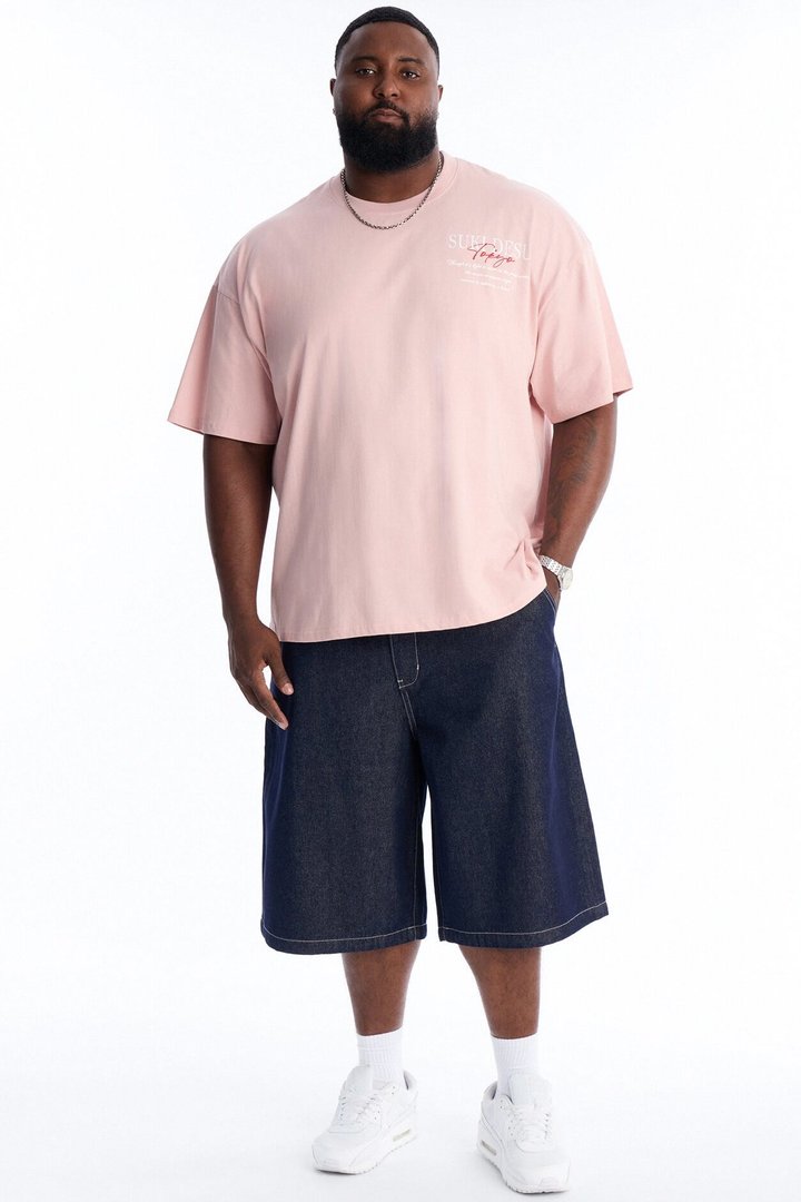 Classic Cuff Baggy Denim Short - Dark Wash