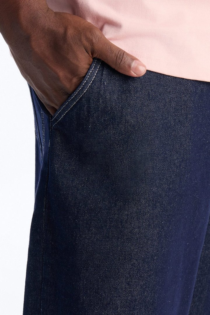 Classic Cuff Baggy Denim Short - Dark Wash