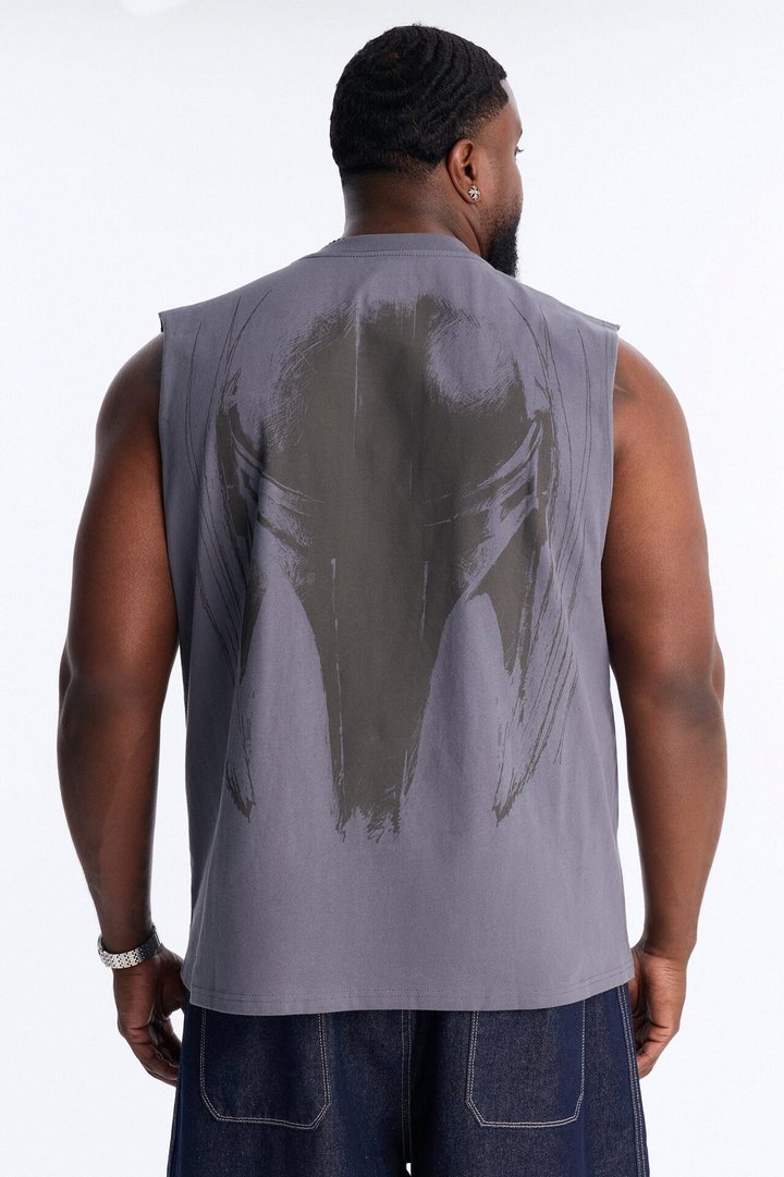 Star Wars Mandalorian Heavy Weight Muscle Tee - Charcoal