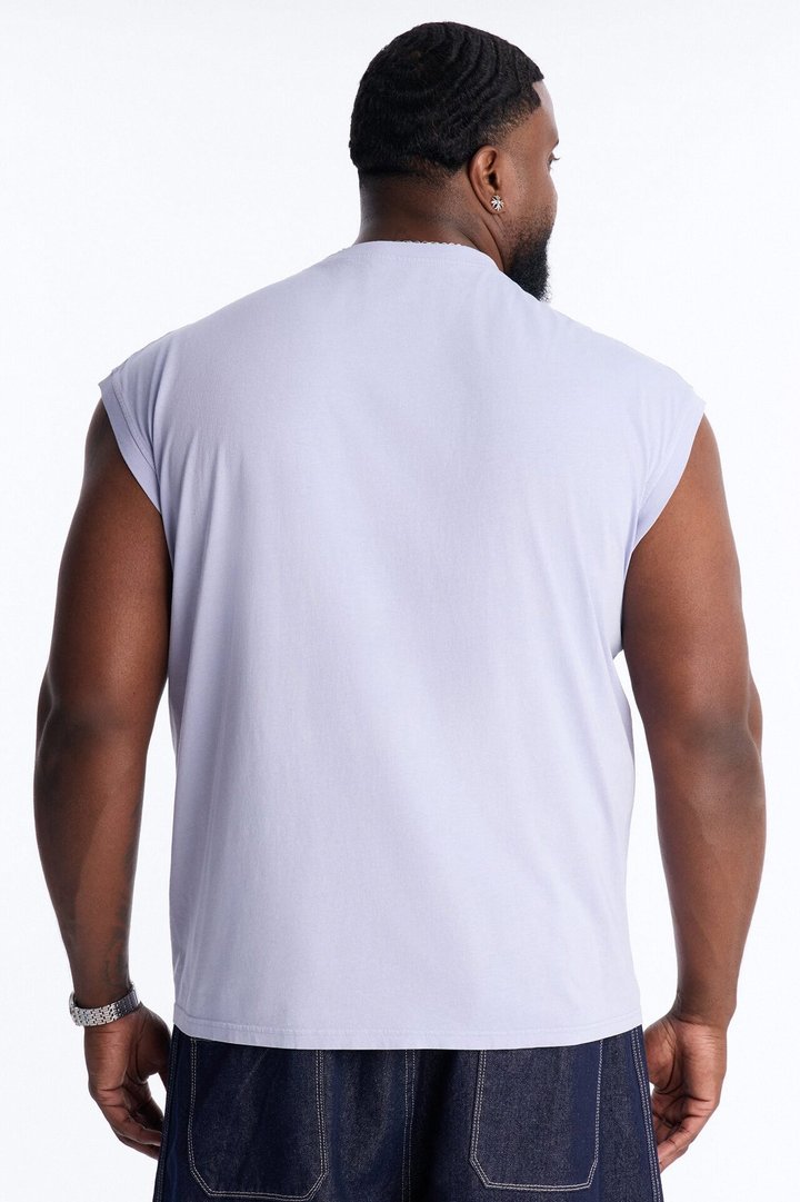 Built Different Vintage Muscle Tee - Blue Wash
