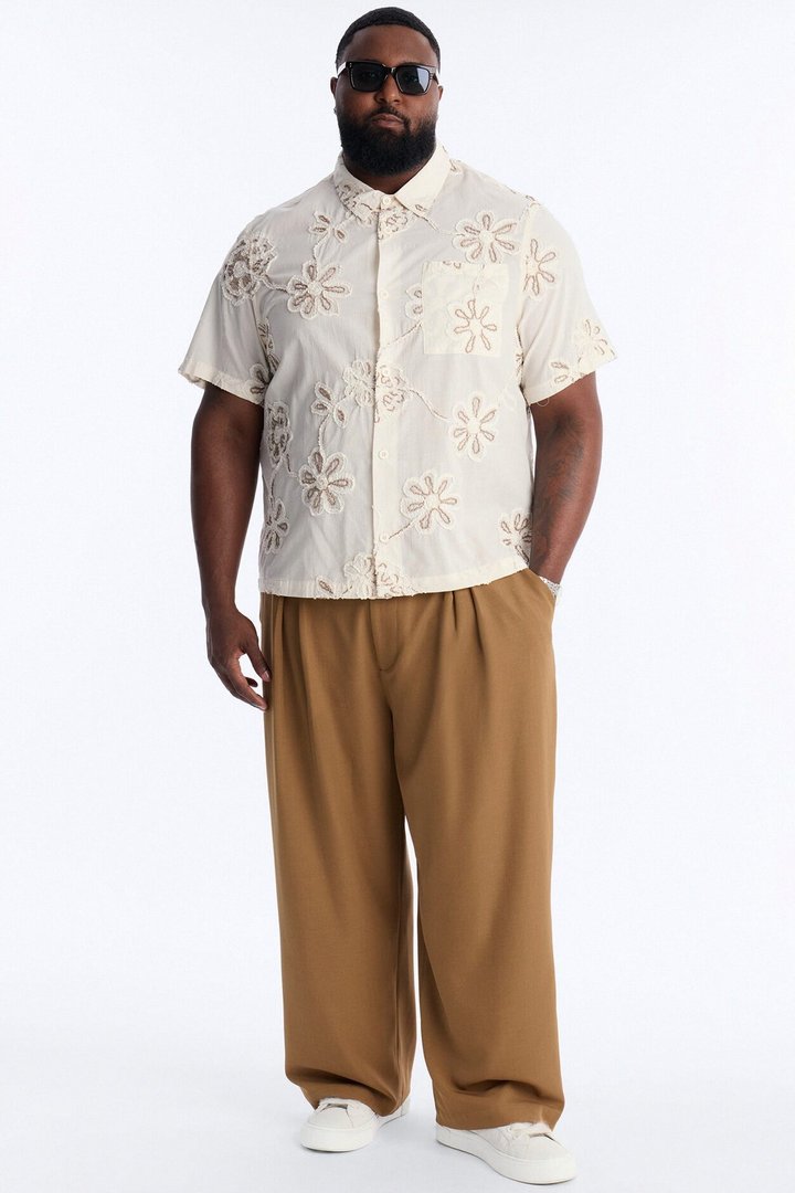 Paper Flore Short Sleeve Button Up Shirt - Cream