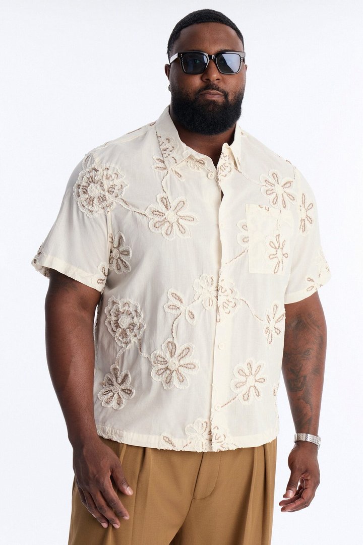 Paper Flore Short Sleeve Button Up Shirt - Cream