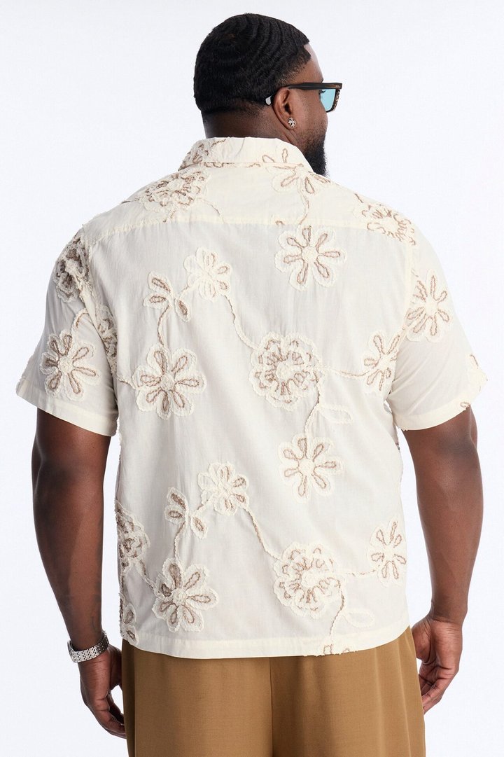 Paper Flore Short Sleeve Button Up Shirt - Cream