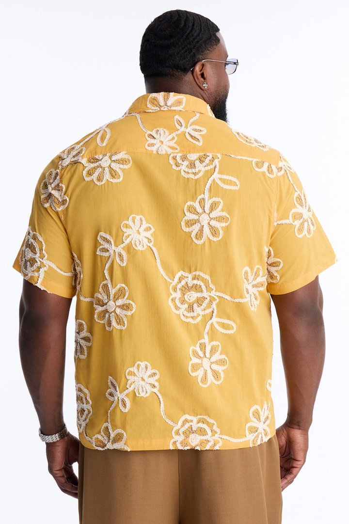 Paper Flore Short Sleeve Button Up Shirt - Mustard