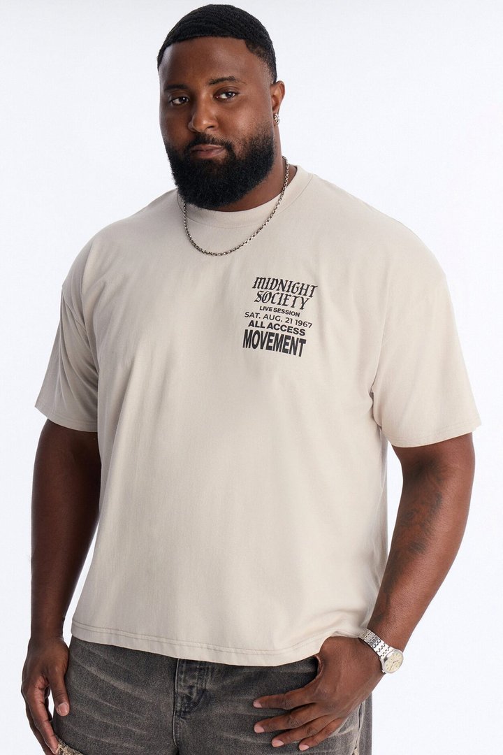Midnight Society Boxy Short Sleeve Tee - Grey