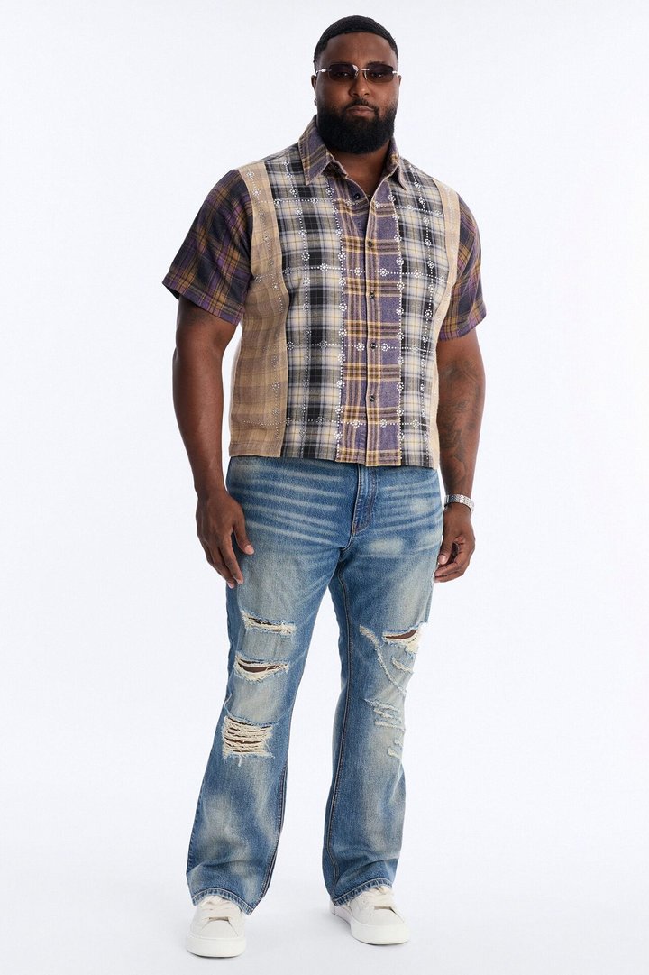 Stacked Skinny Flare Les Amandiers Jean - Vintage Blue Wash