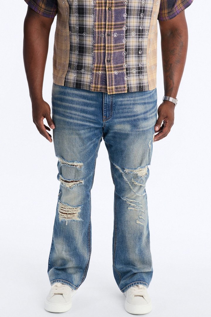 Stacked Skinny Flare Les Amandiers Jean - Vintage Blue Wash