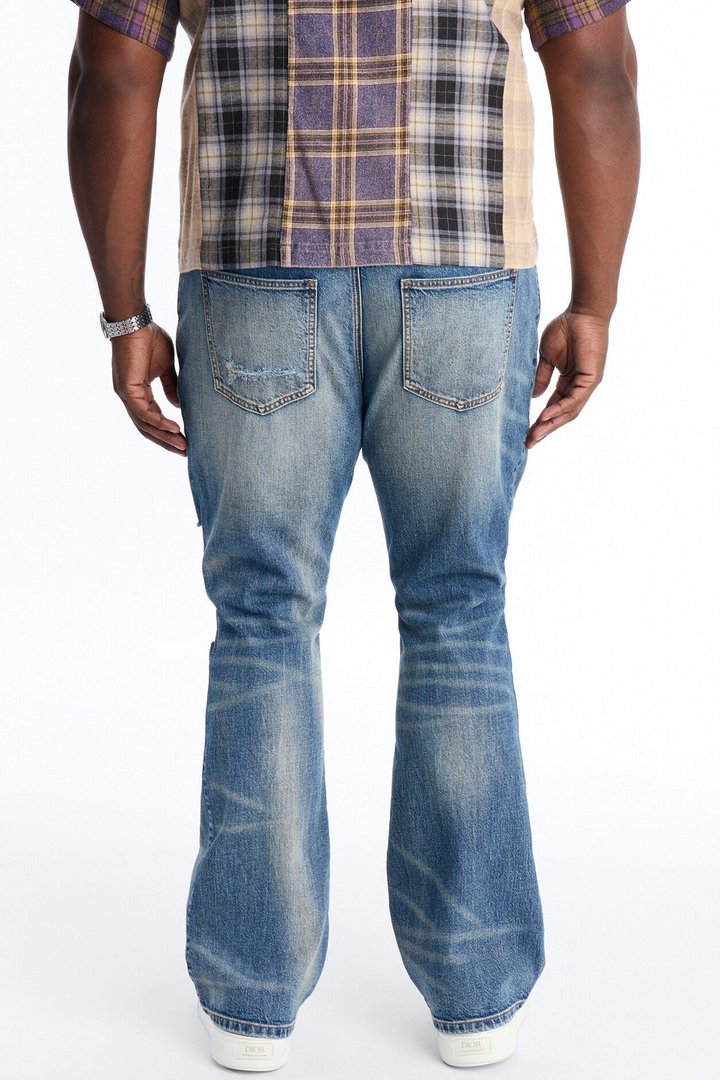 Stacked Skinny Flare Les Amandiers Jean - Vintage Blue Wash