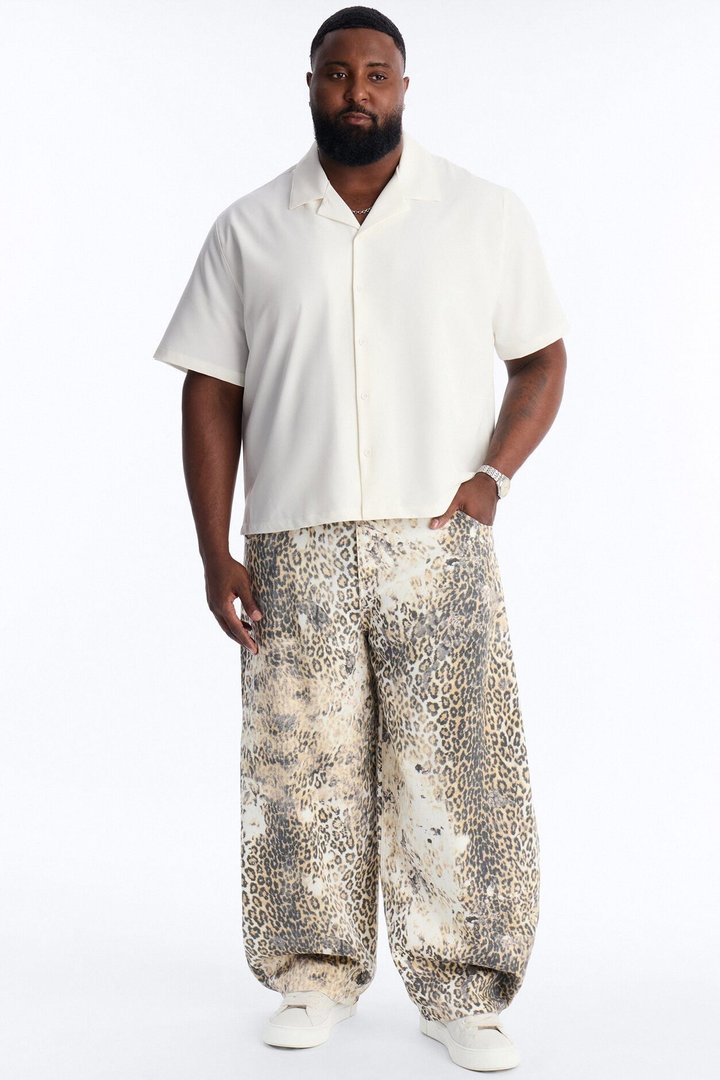 Soho Barrel Jean - Leopard
