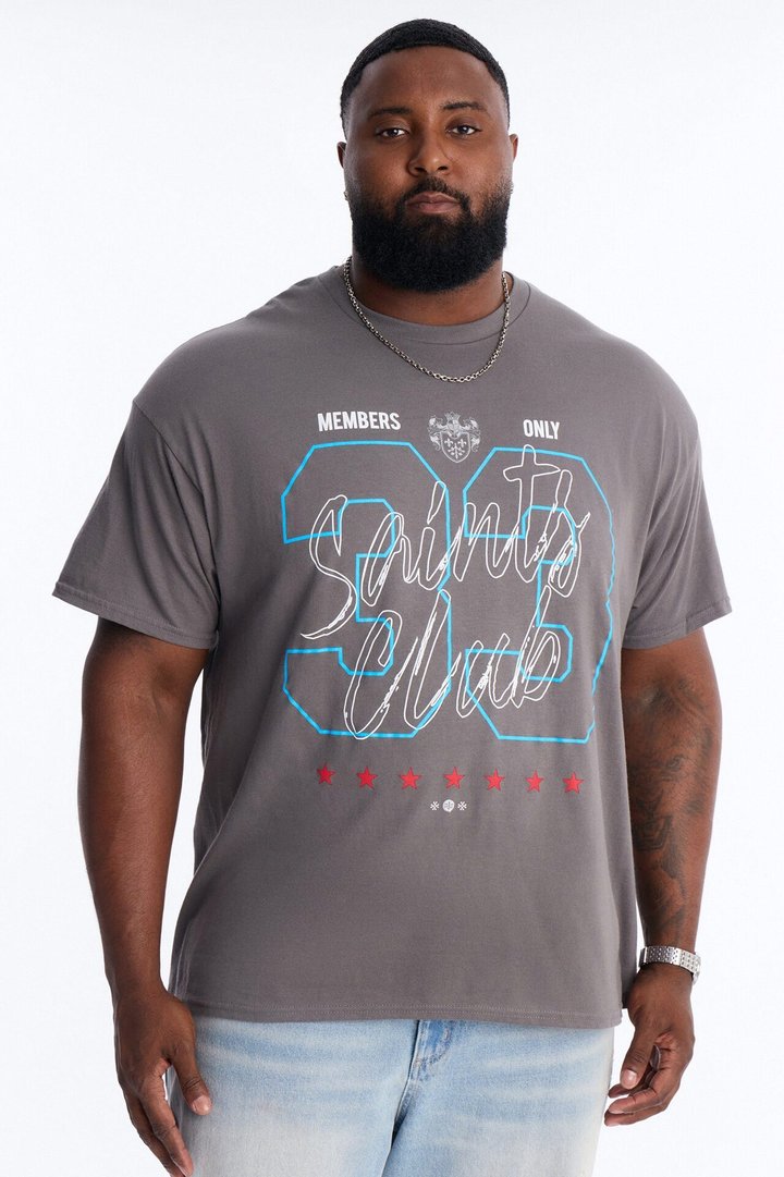 Saints Club Members Only 33 Short Sleeve Tee - Charcoal