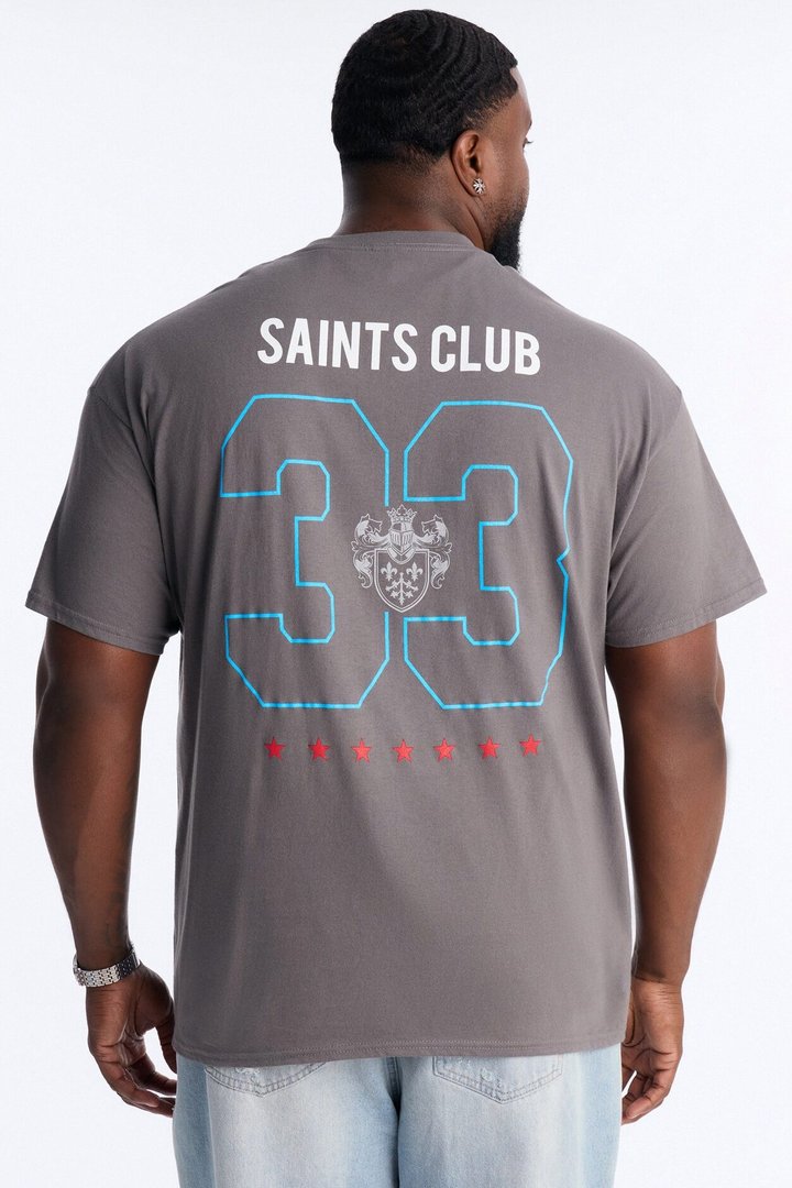 Saints Club Members Only 33 Short Sleeve Tee - Charcoal