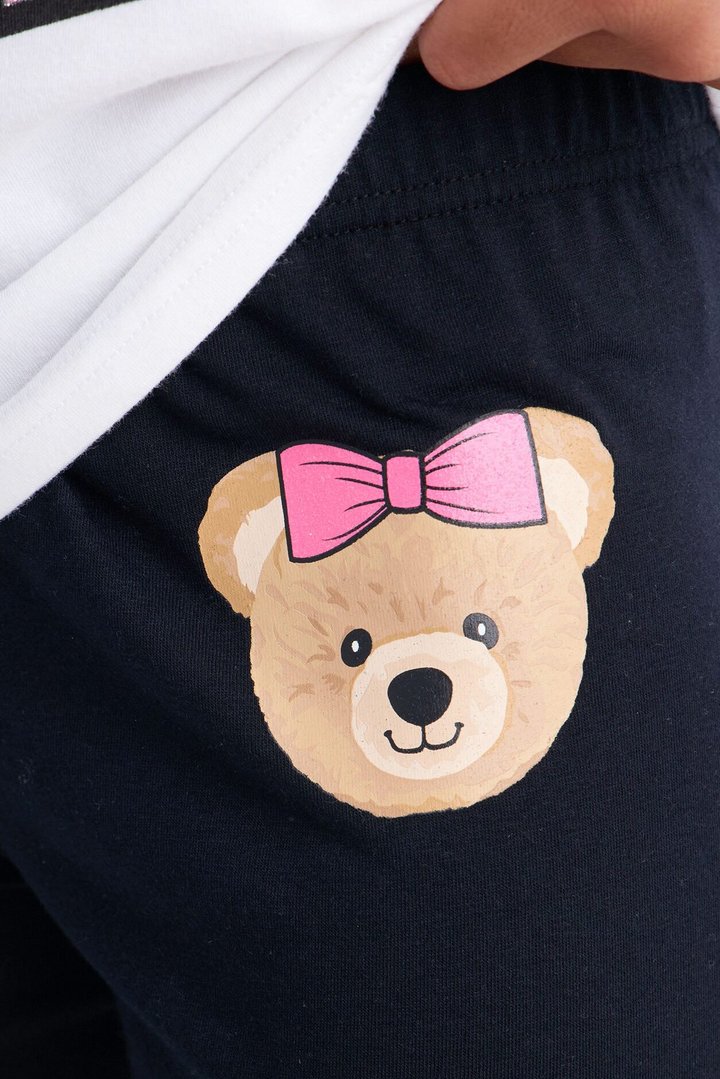 Mini Beary Good Vibes Bike Short Set - White/Black