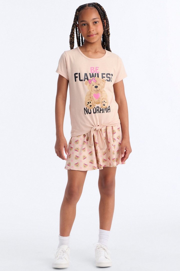 Mini Be Flawless No Drama Skort Set - Mocha/combo