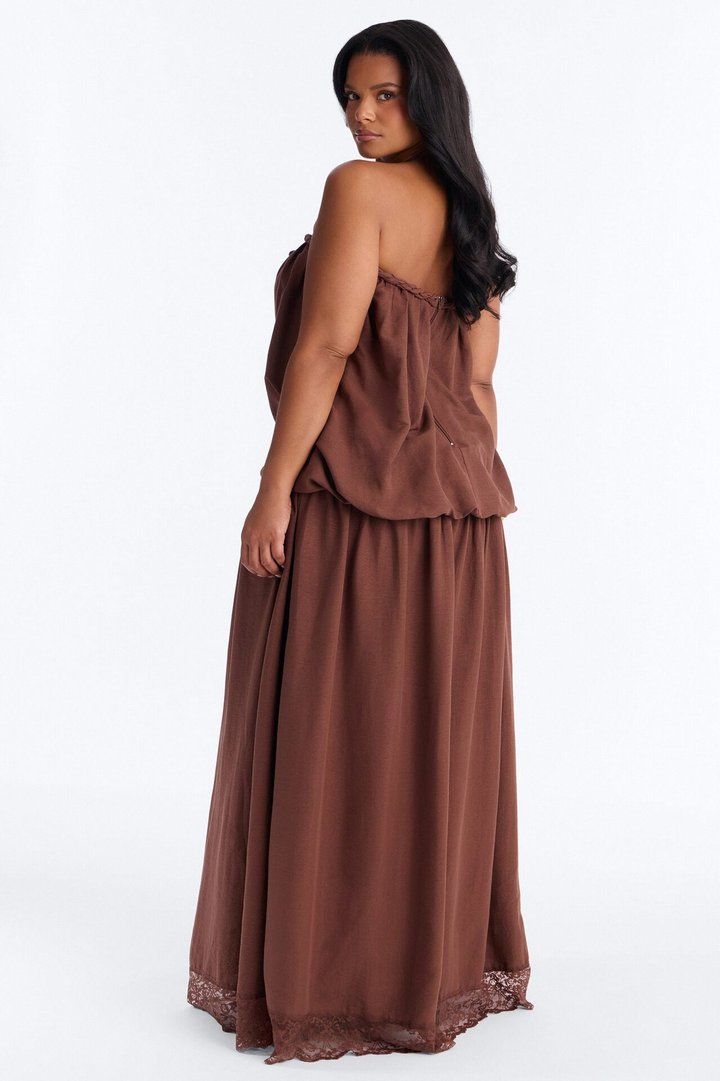 Just Having Fun Flowy Maxi Dress - Brown