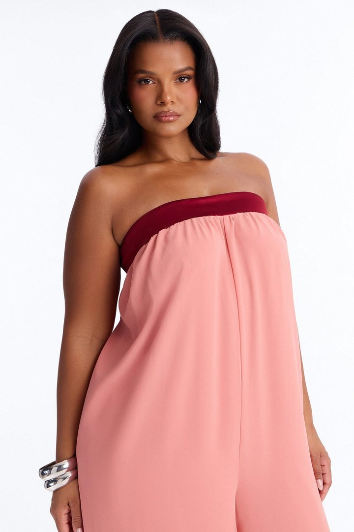 Celia Chiffon Wide Leg Jumpsuit - Pink