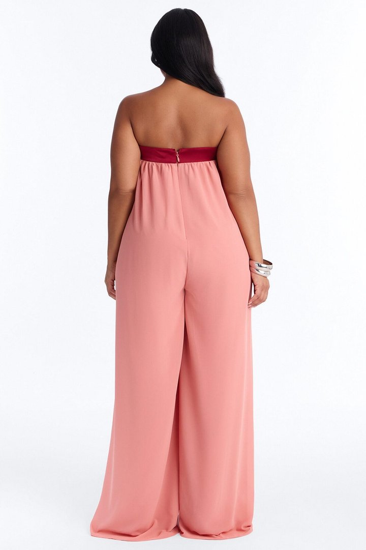Celia Chiffon Wide Leg Jumpsuit - Pink