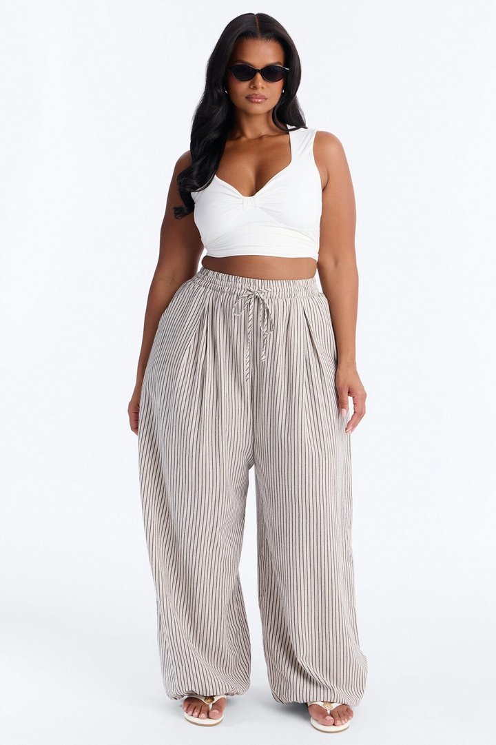 Jane High Rise Striped Jogger Pant - Natural/Combo