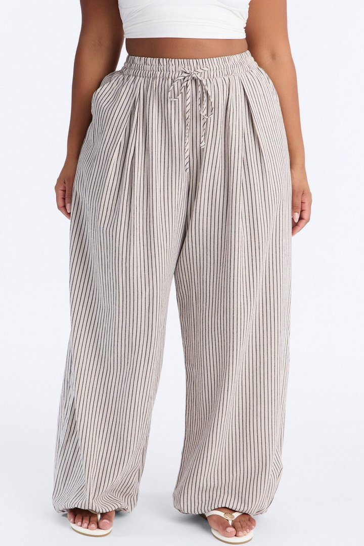 Jane High Rise Striped Jogger Pant - Natural/Combo