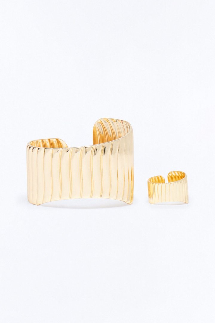 Helena 2 Piece Bracelet And Ring Set - Gold