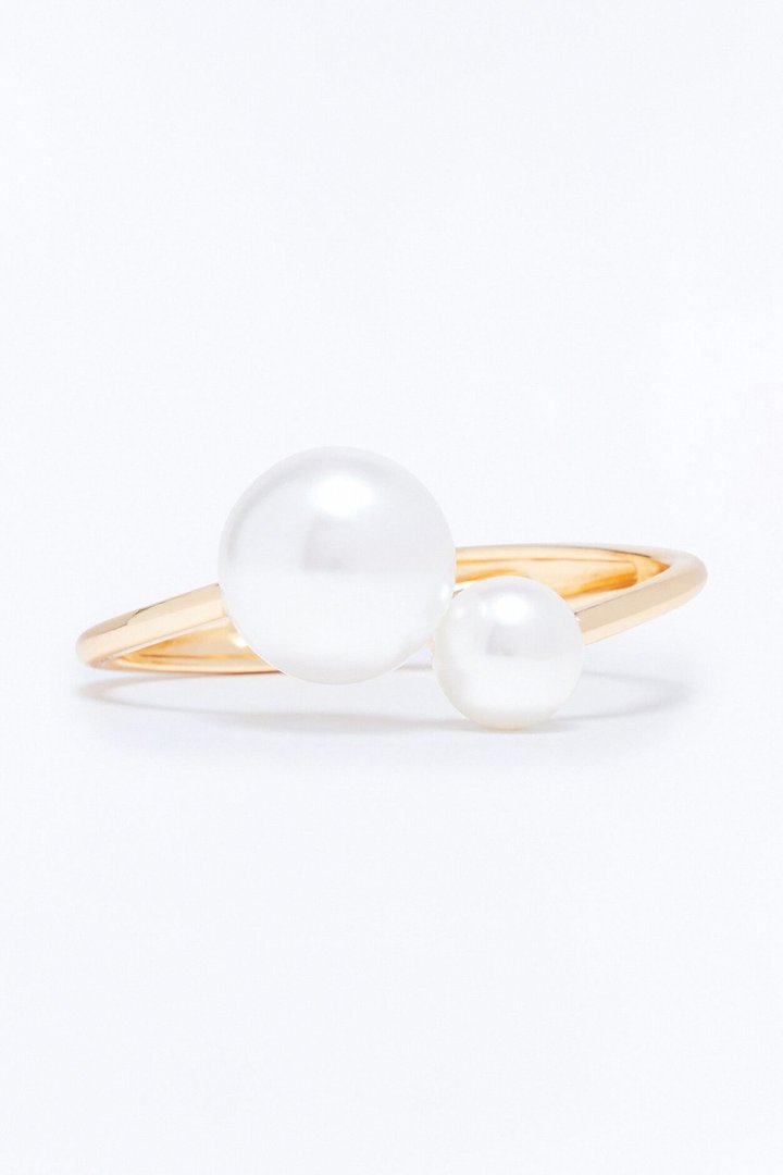 Pearly Bold Bracelet - White/Gold
