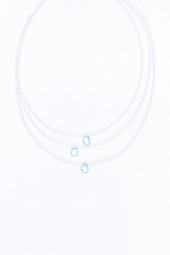 Just Once Clear Layered Necklace - Blue
