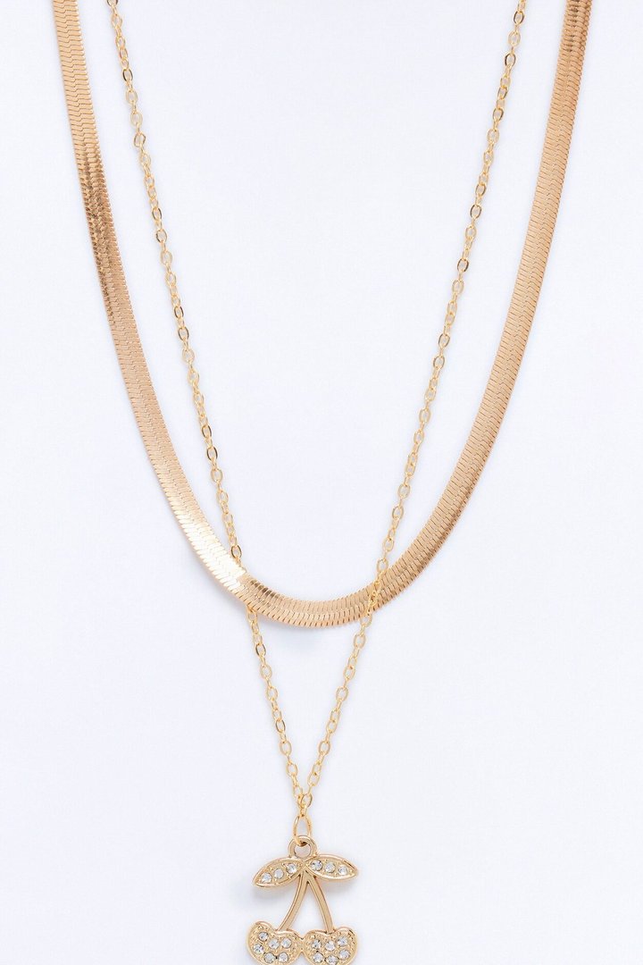 Gia Cherry Layered Necklace - Gold