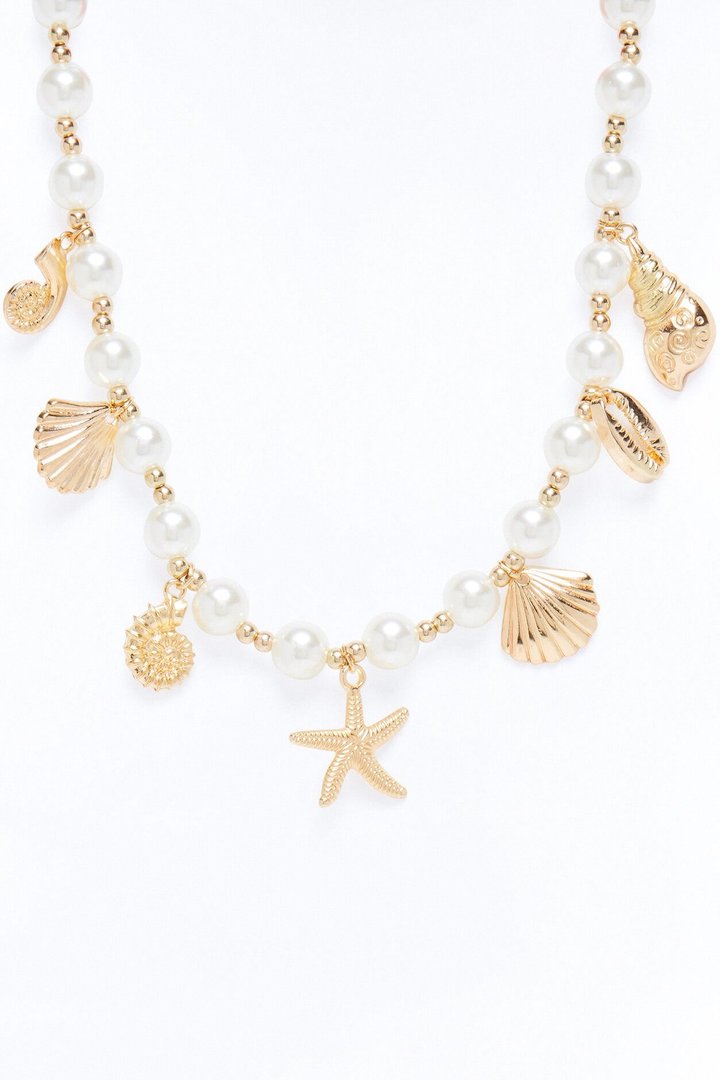 Sandy Toes Charm Necklace - Gold/combo