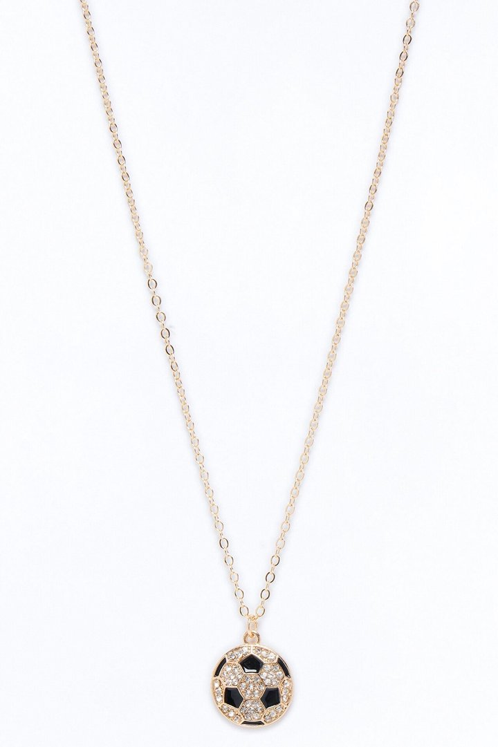 Soccer Mami Necklace - Black/Gold