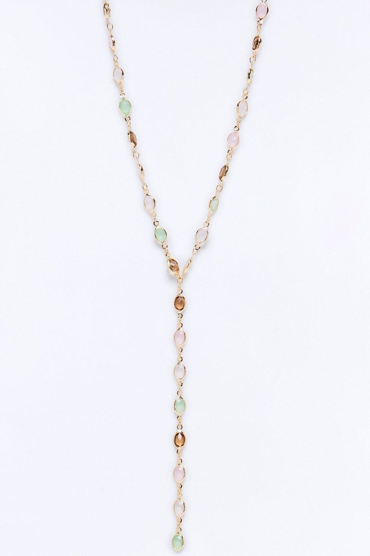 Feel The Connection Lariat Necklace - Multi Color