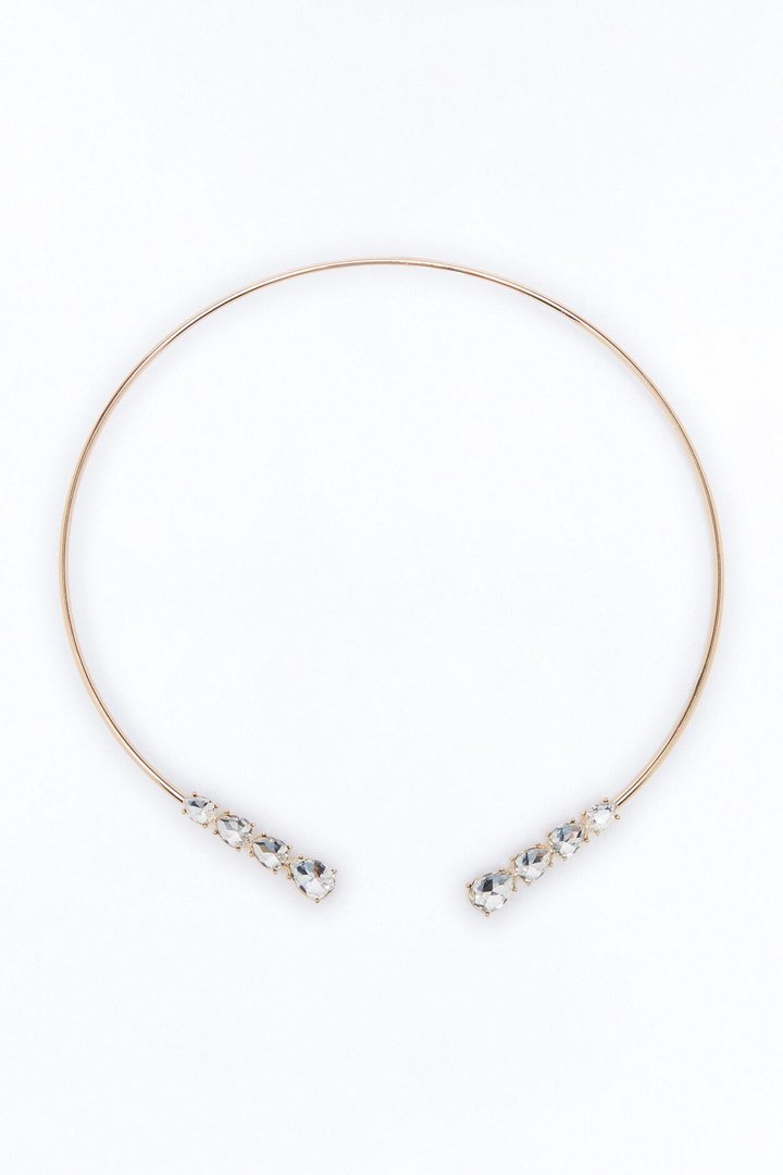 Bella Noche Rhinestone Choker - Gold