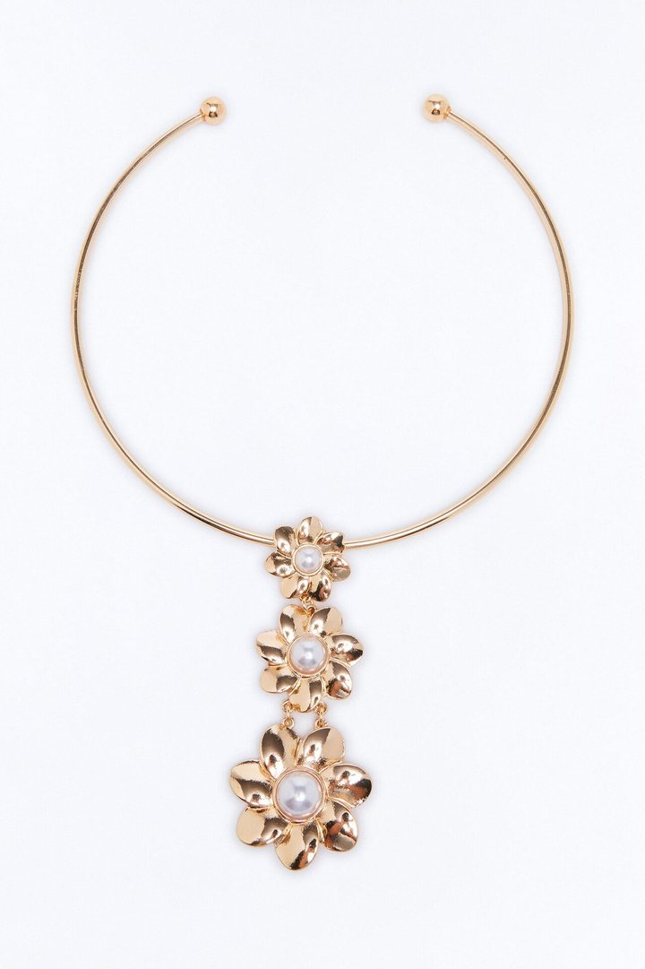 Claire Floral Choker - Gold